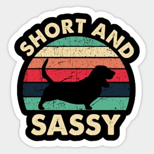 Vintage Retro Funny Baset Hound Dog Short Sassy Sticker